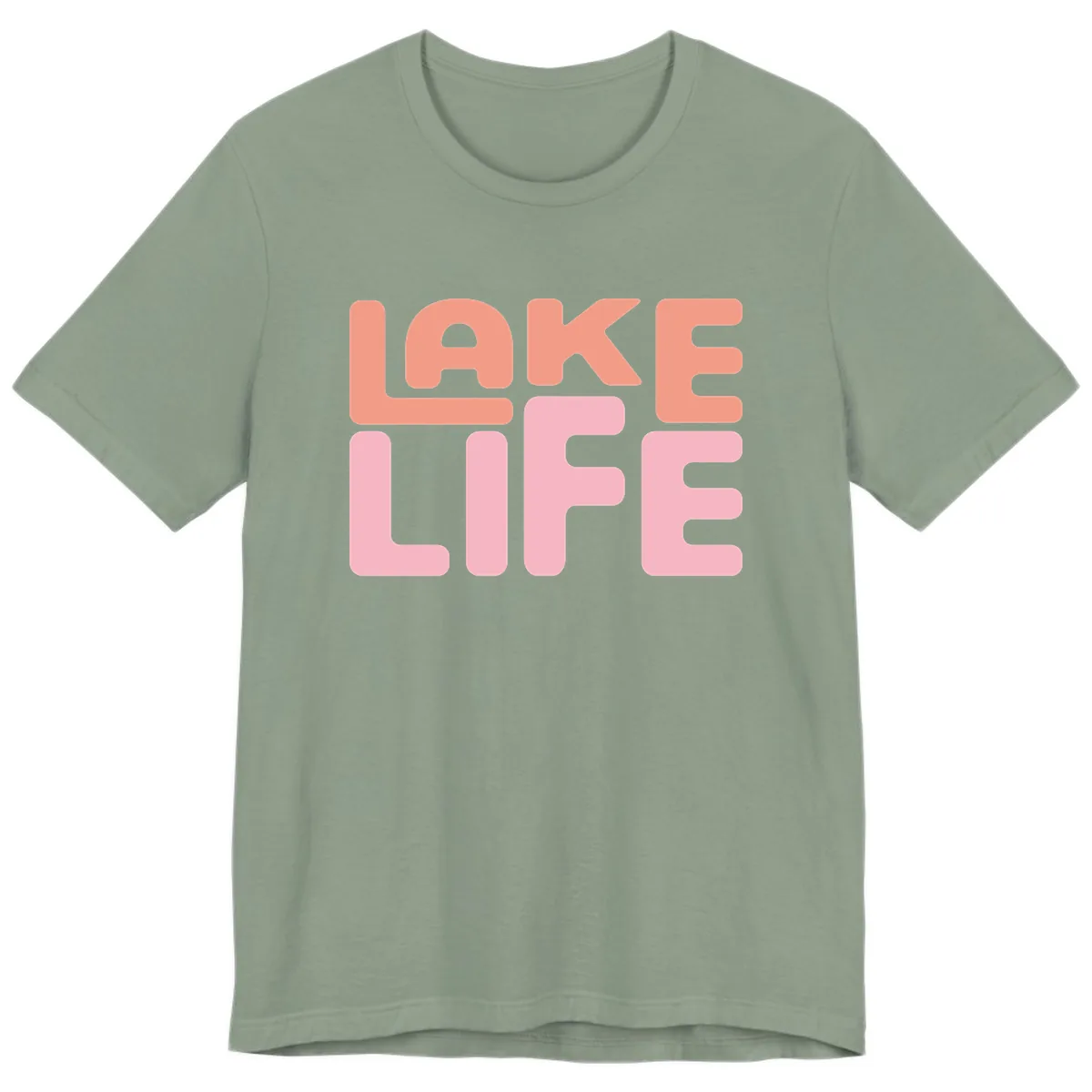 Lake Life Typography Design Premium T-Shirt in Sage