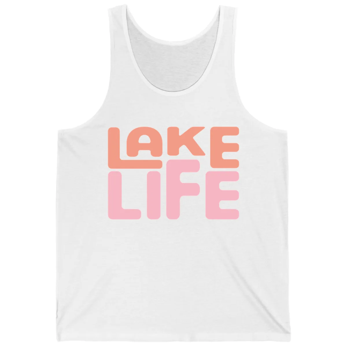 Lake Life Typography Design Tank in White