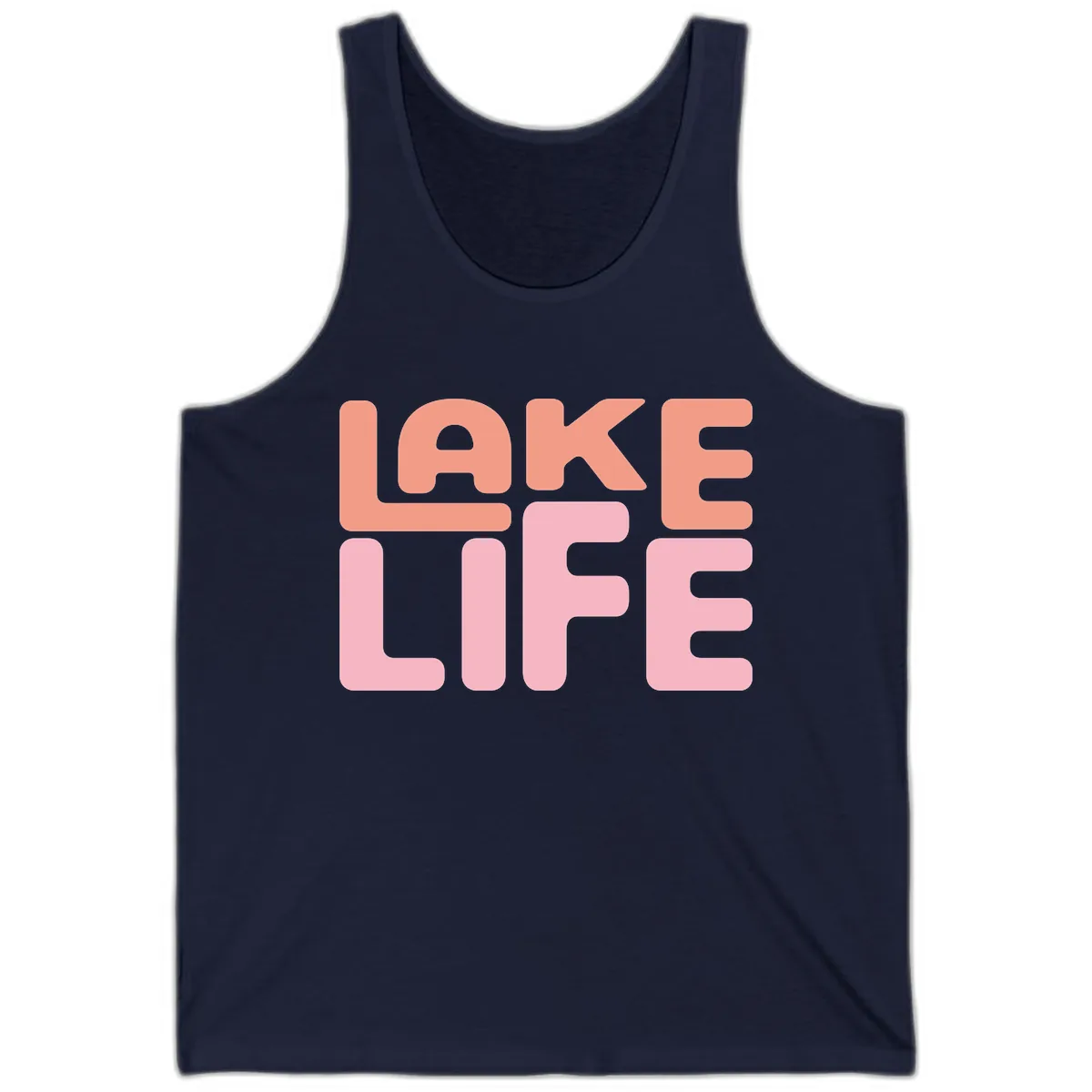 Lake Life Typography Design Tank in Navy
