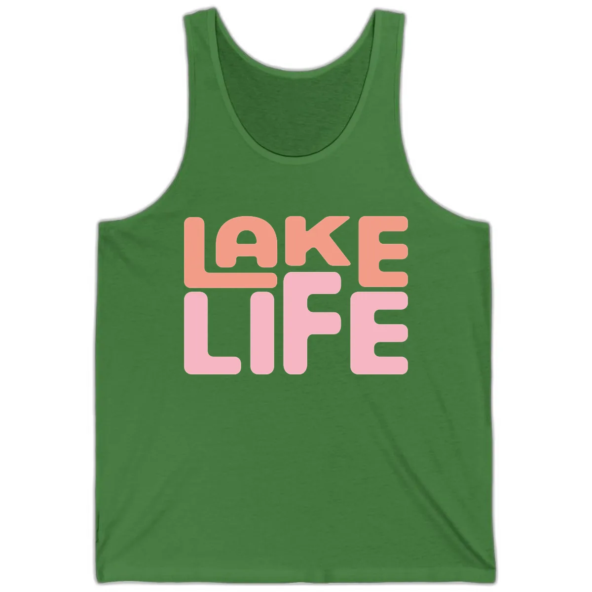 Lake Life Typography Design Tank in Leaf