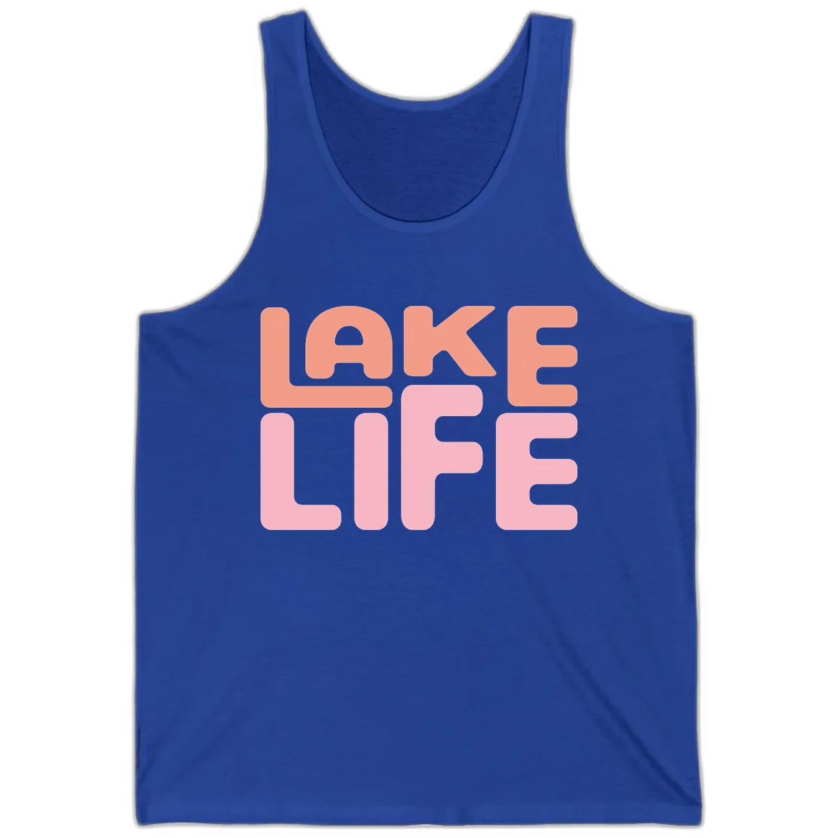Lake Life Typography Design Tank in True Royal