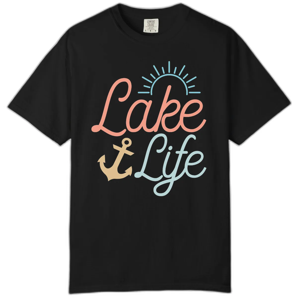Lake Life Typography Design Comfort Color in Black