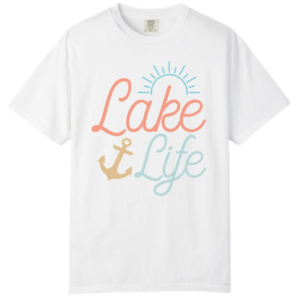 Lake Life Typography Design Comfort Color in White