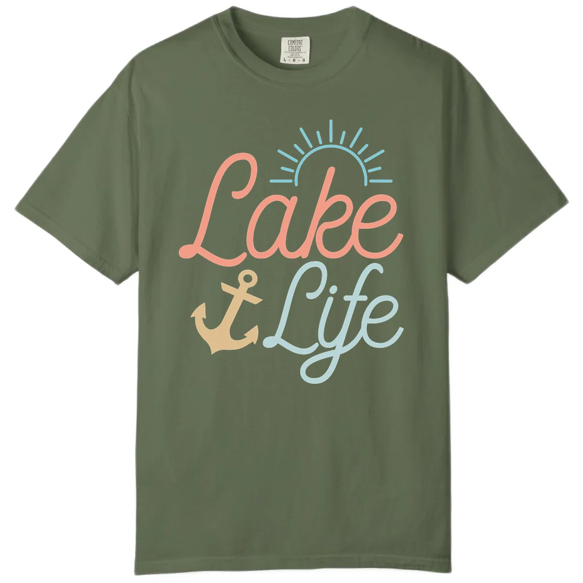 Lake Life Typography Design Comfort Color in Sage