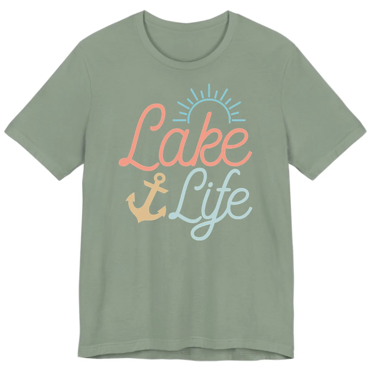 Lake Life Typography Design Premium T-Shirt in Sage
