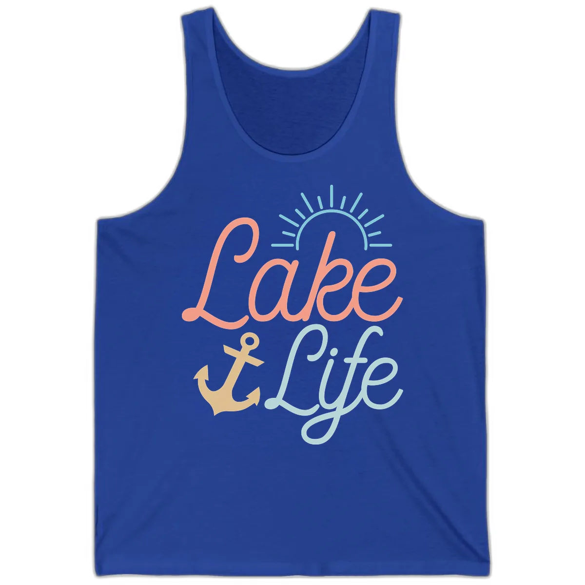 Lake Life Typography Design Tank in True Royal