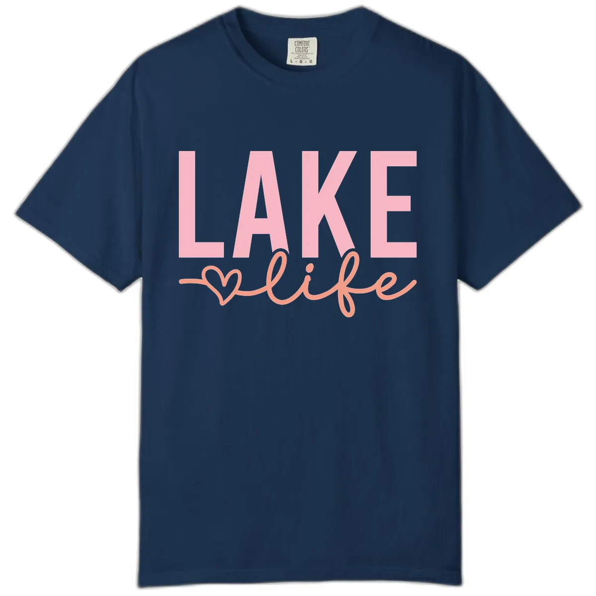Lake Life Script Design Comfort Color in Navy