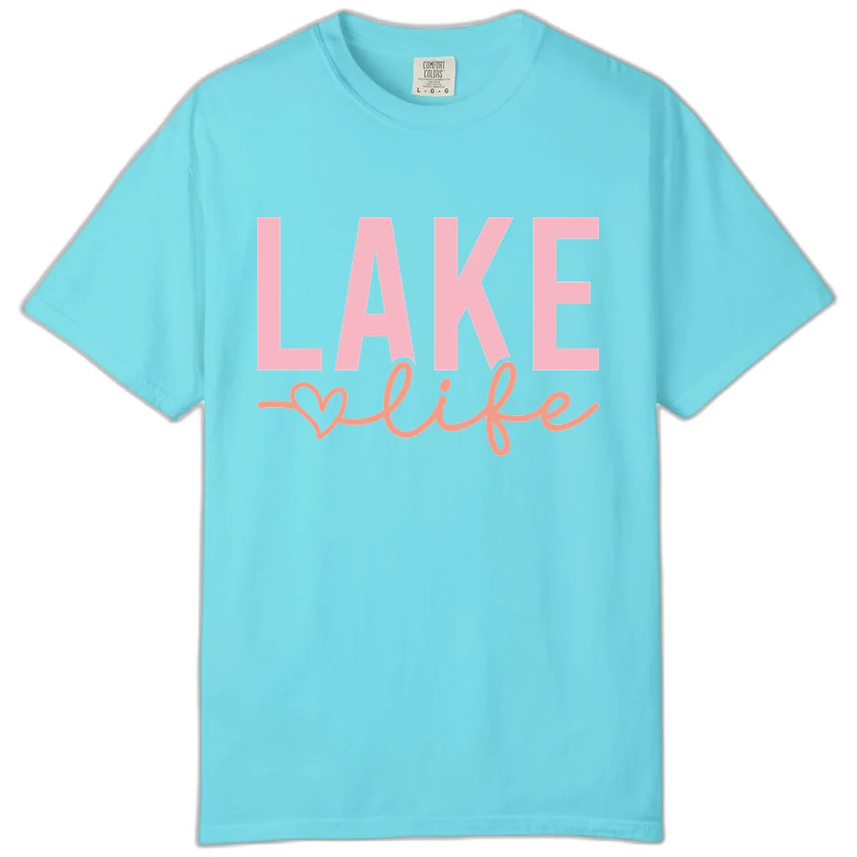 Lake Life Script Design Comfort Color in Lagoon Blue