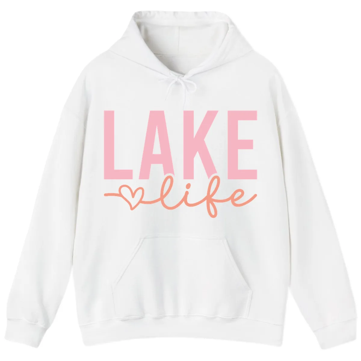 Lake Life Script Design Hoodie in White