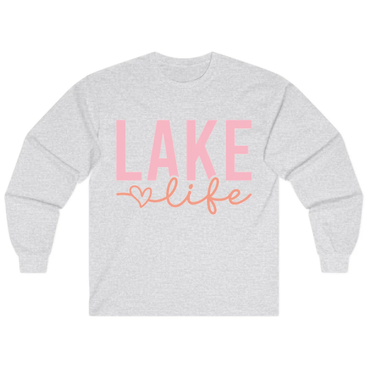 Lake Life Script Design Long Sleeve in Ash
