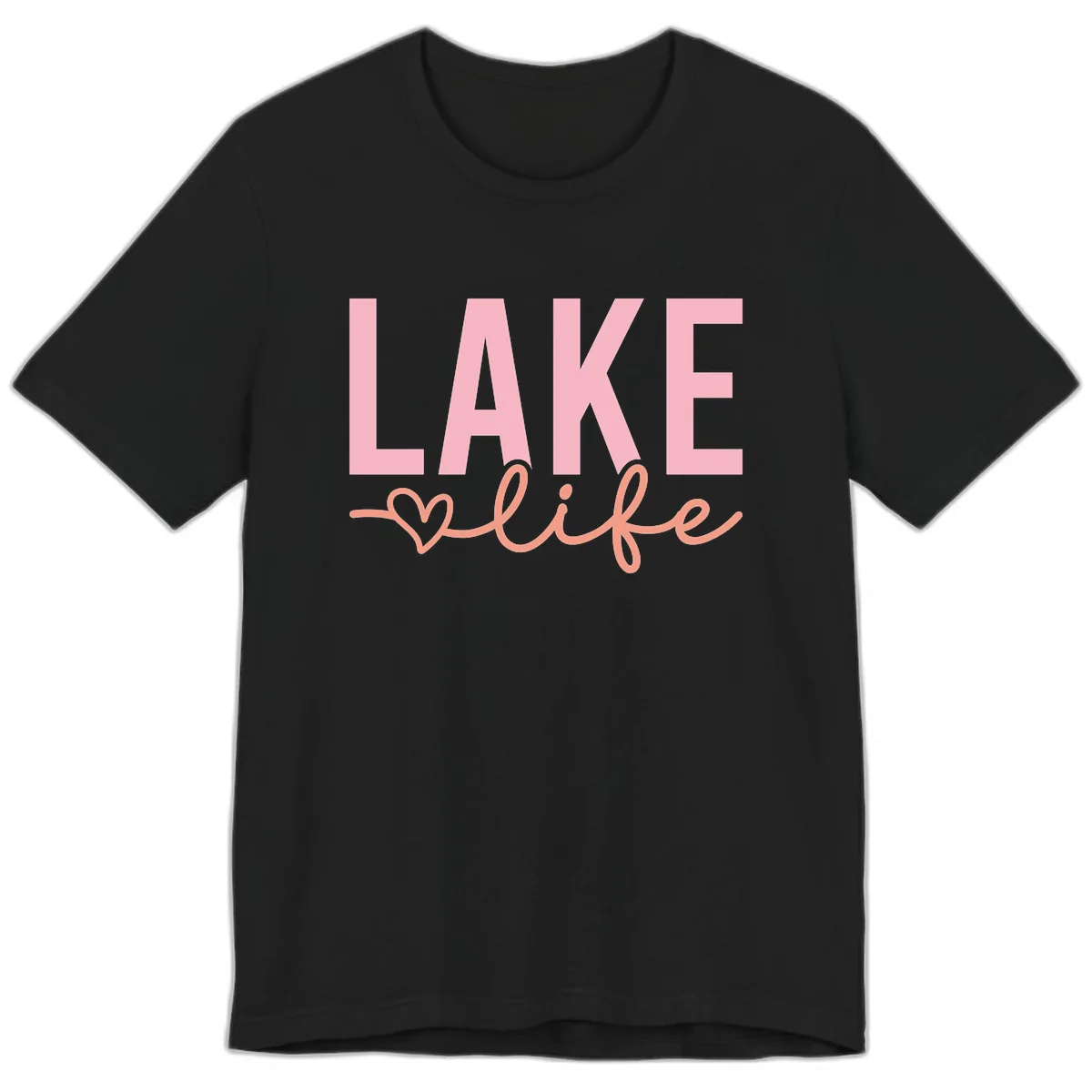 Lake Life Script Design Premium T-Shirt in Black
