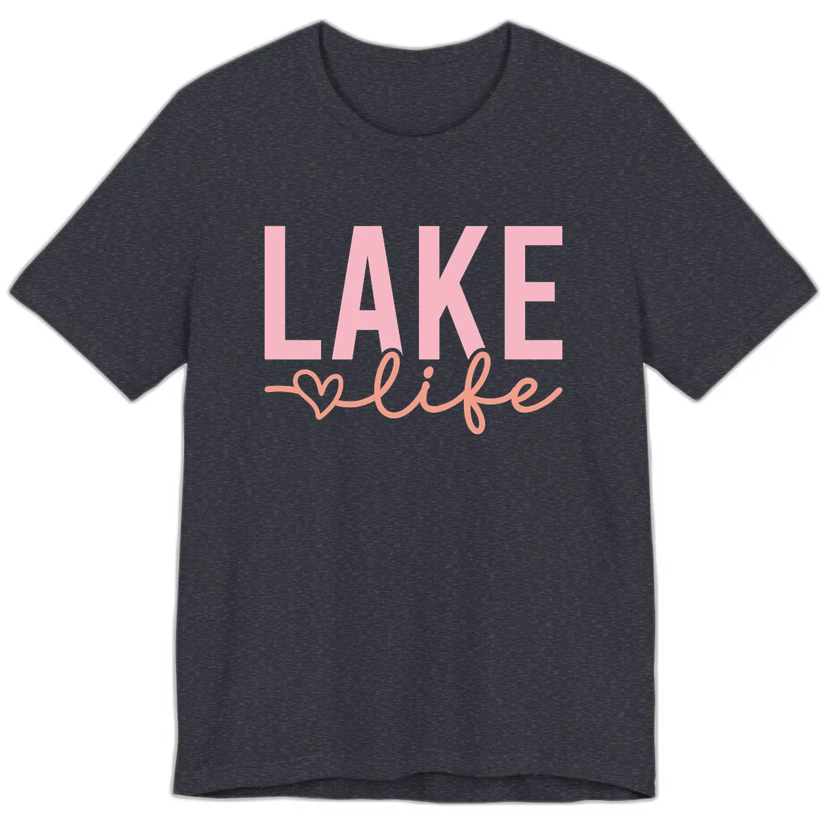 Lake Life Script Design Premium T-Shirt in Heather Navy