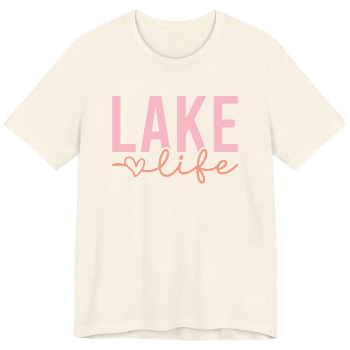 Lake Life Script Design Premium T-Shirt in Natural