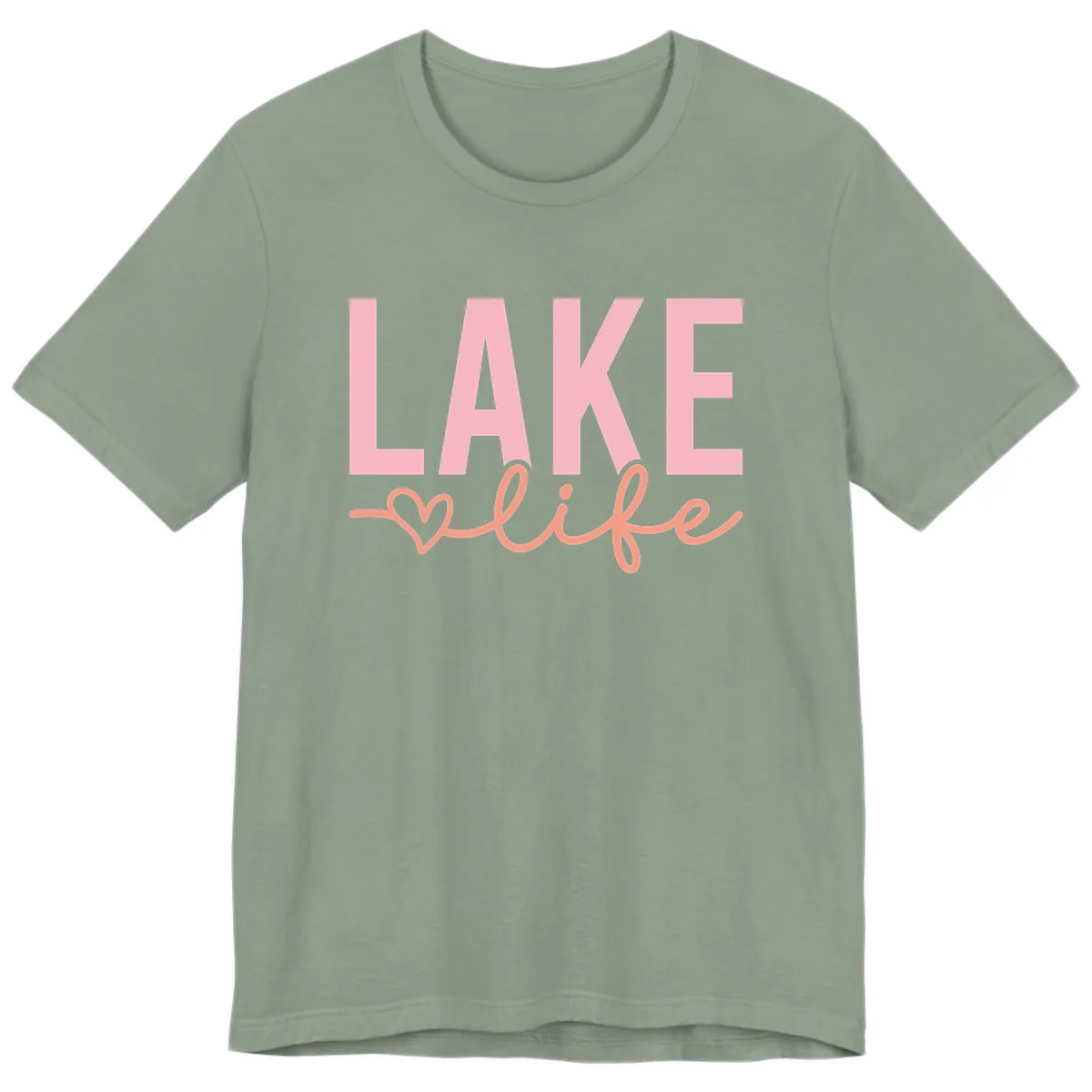 Lake Life Script Design Premium T-Shirt in Sage