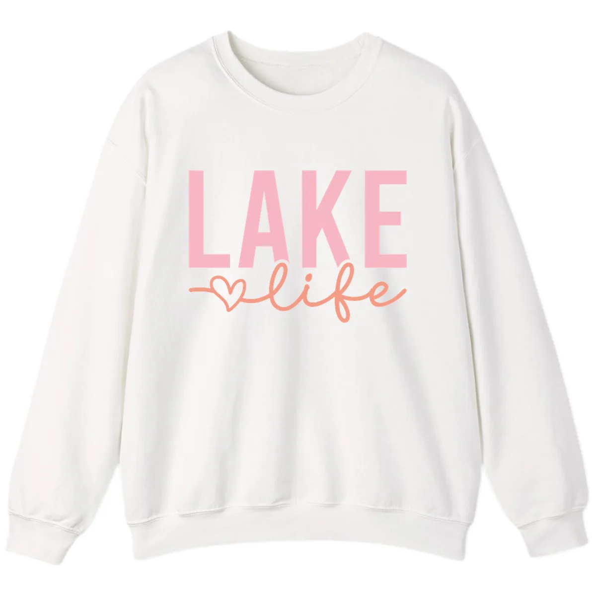 Lake Life Script Design Sweatshirt in White