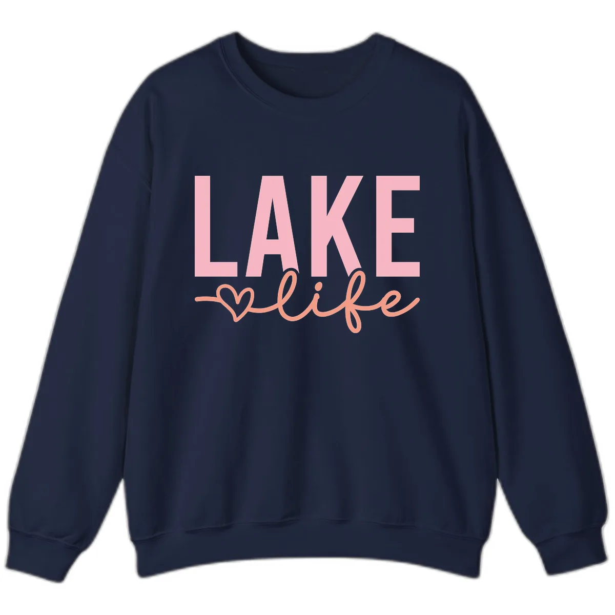 Lake Life Script Design Sweatshirt in Navy