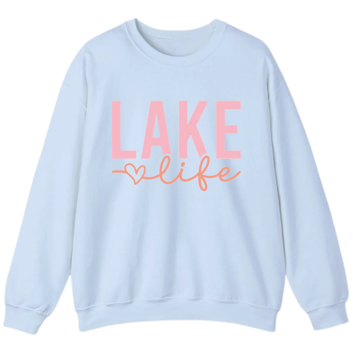 Lake Life Script Design Sweatshirt in Light Blue