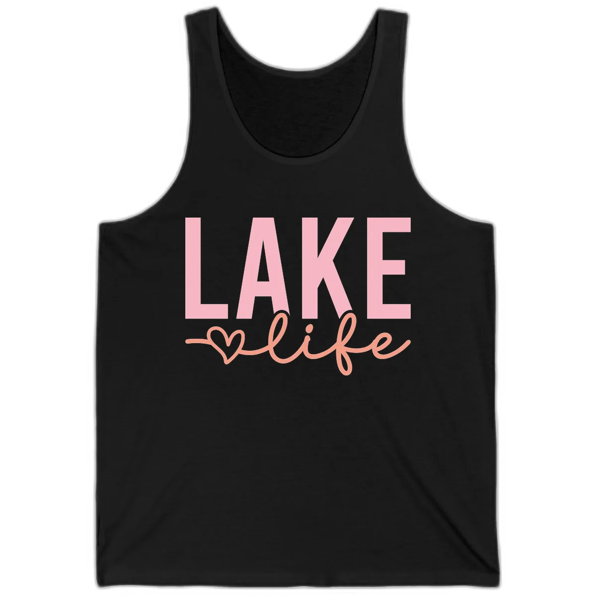 Lake Life Script Design Tank in Black