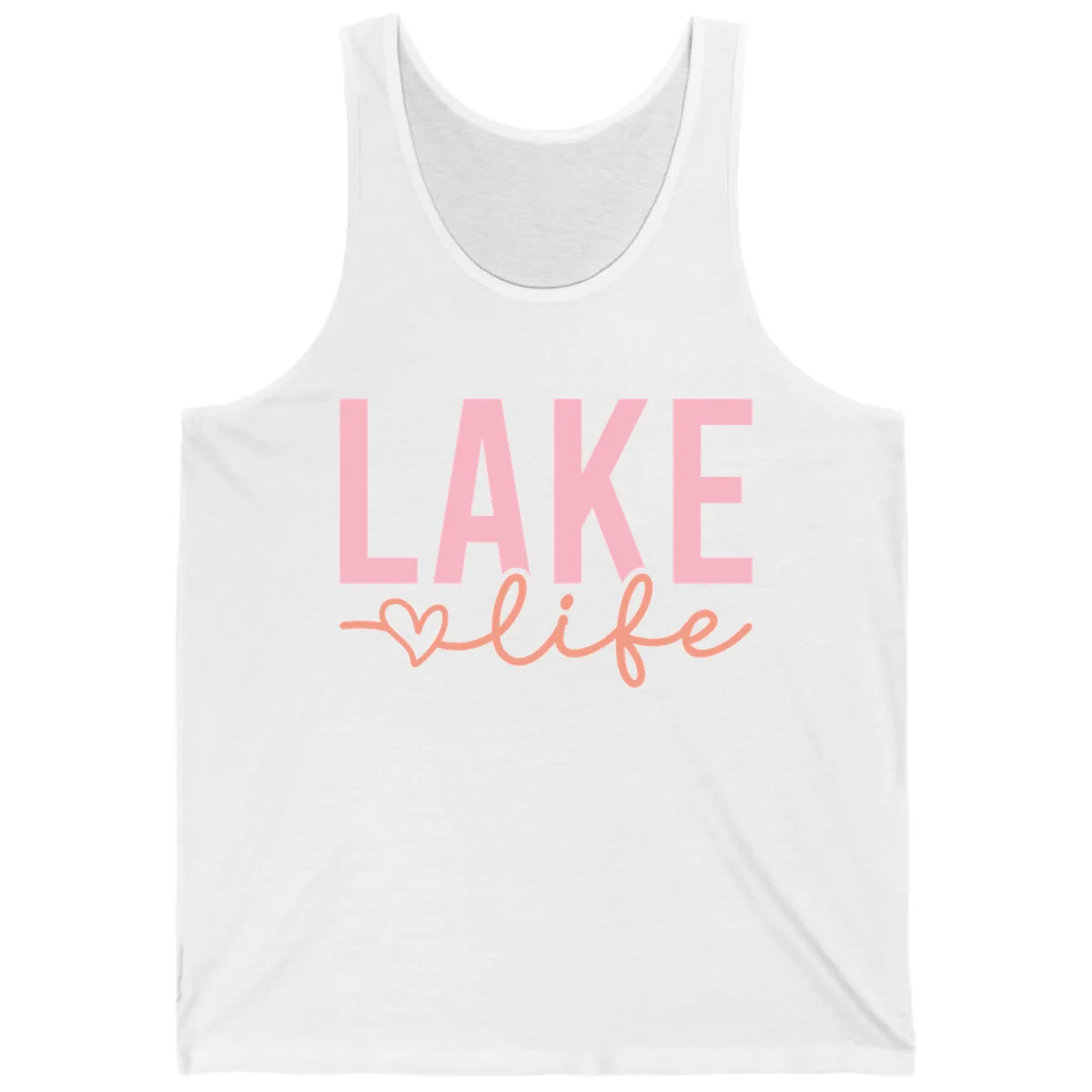 Lake Life Script Design Tank in White