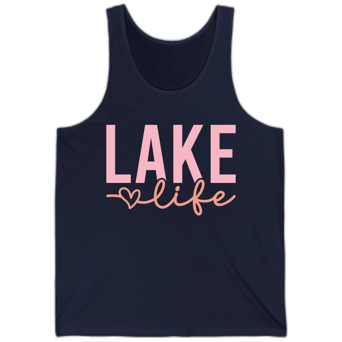 Lake Life Script Design Tank in Navy