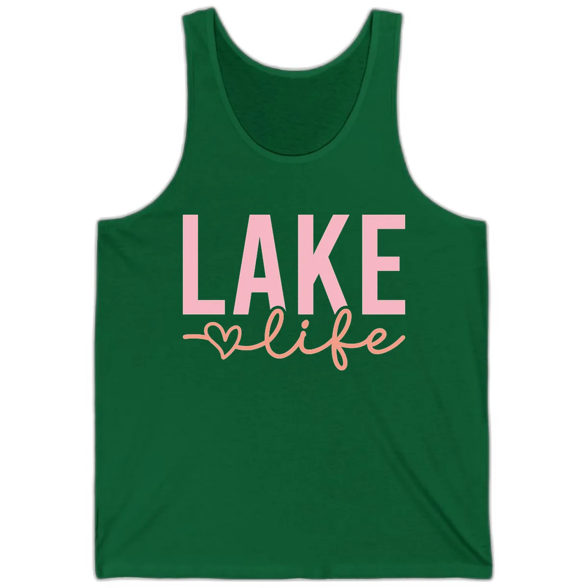 Lake Life Script Design Tank in Kelly