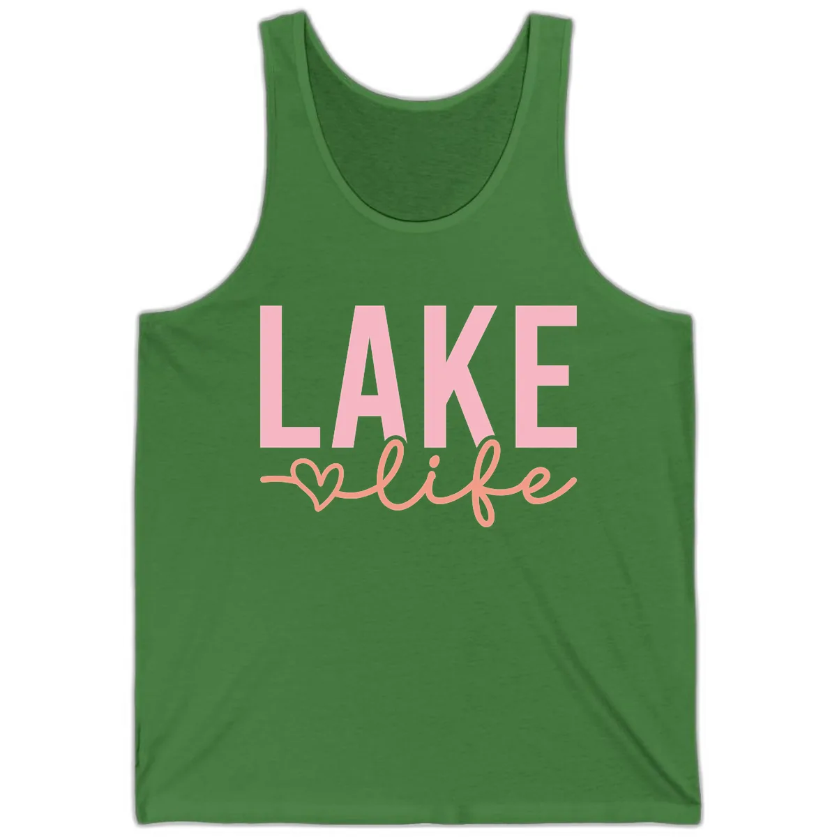 Lake Life Script Design Tank in Leaf