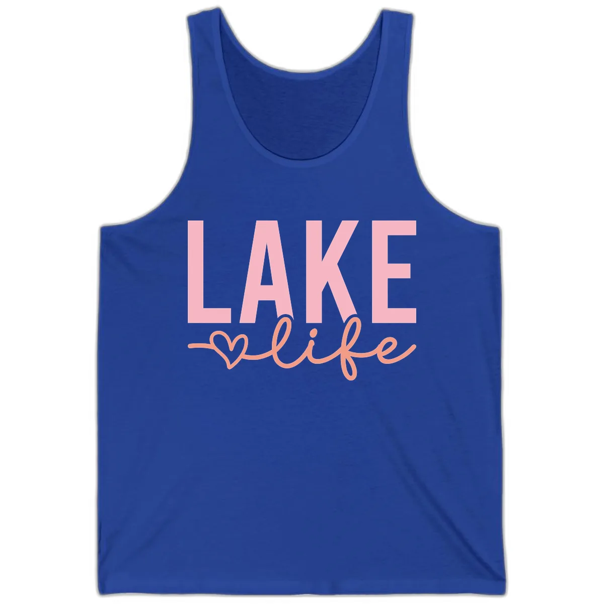 Lake Life Script Design Tank in True Royal