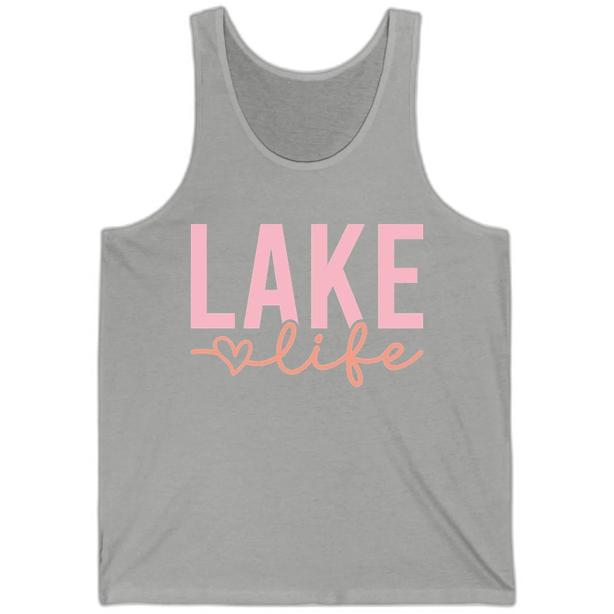 Lake Life Script Design Tank in Athletic Heather