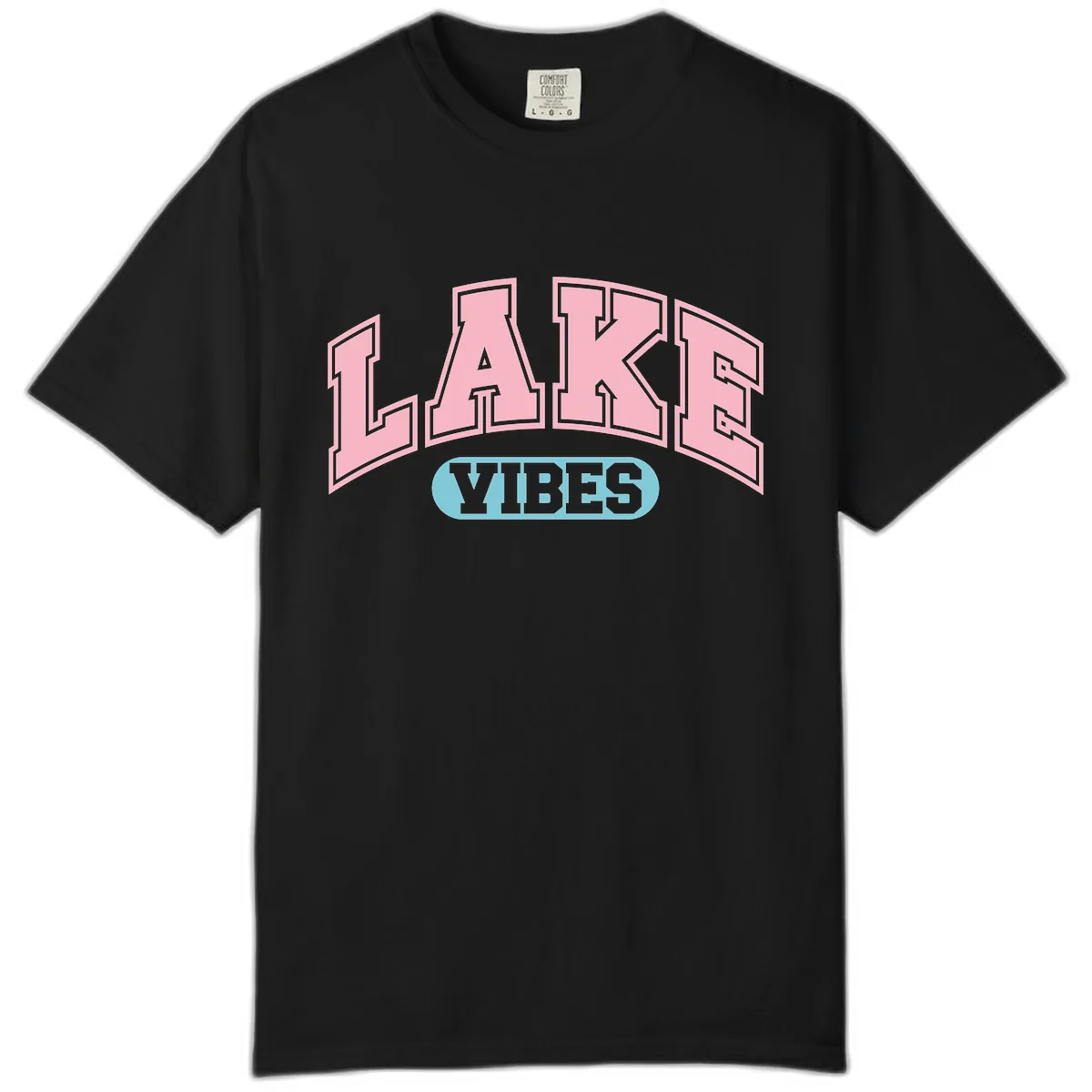 Lake Vibes Arch Logo Comfort Color in Black