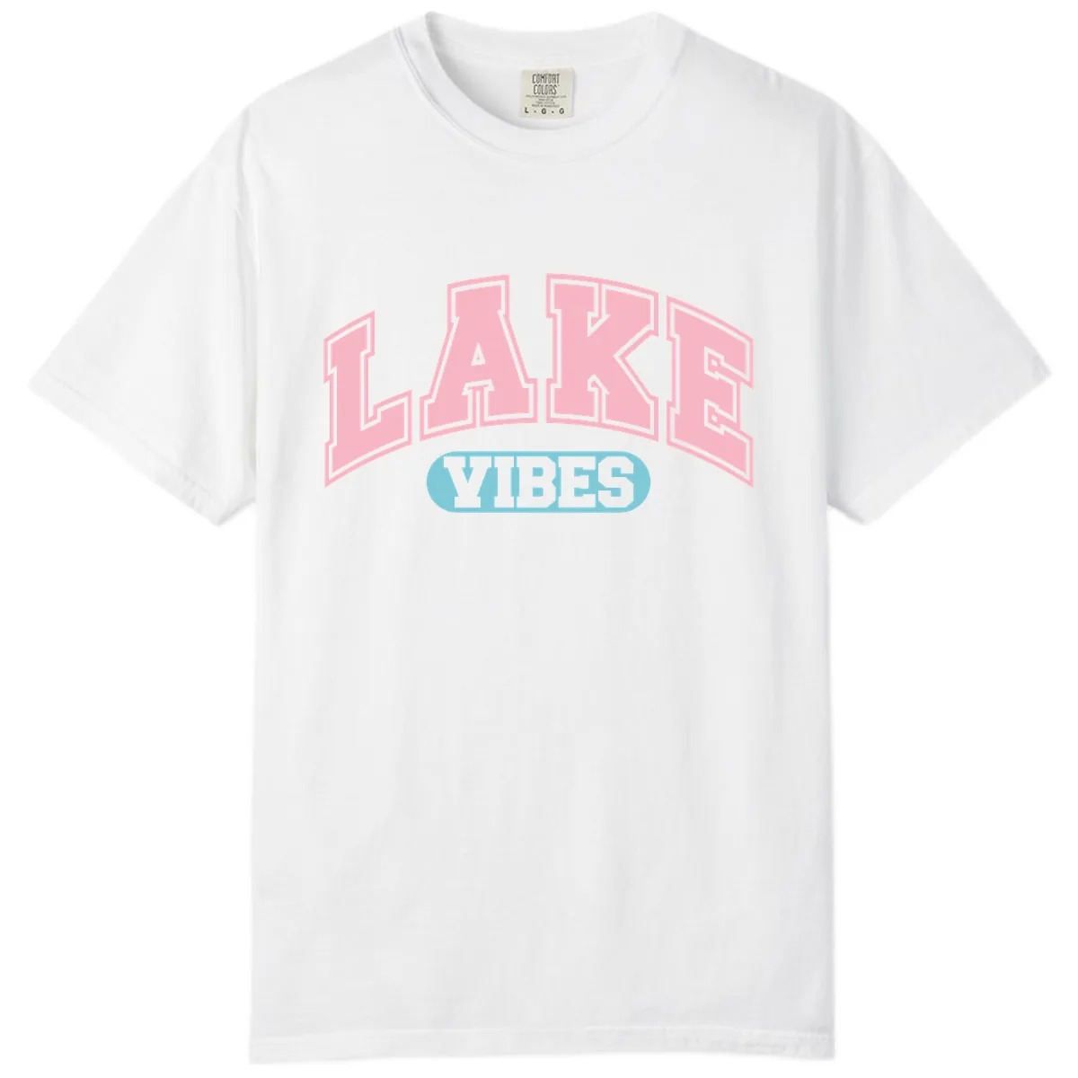 Lake Vibes Arch Logo Comfort Color in White