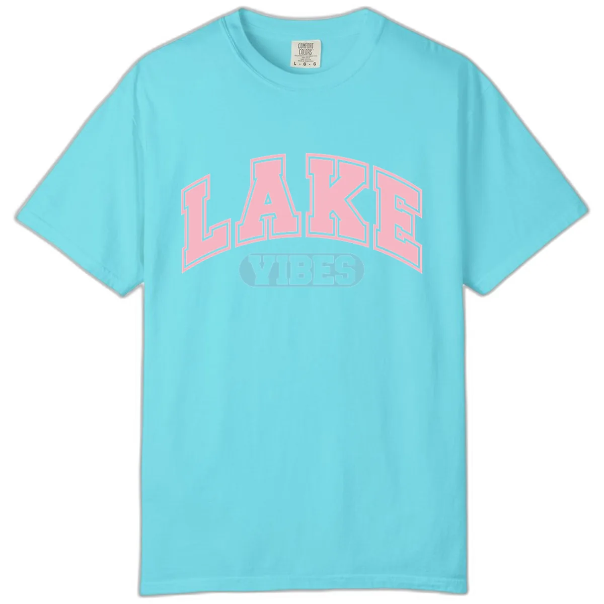 Lake Vibes Arch Logo Comfort Color in Lagoon Blue