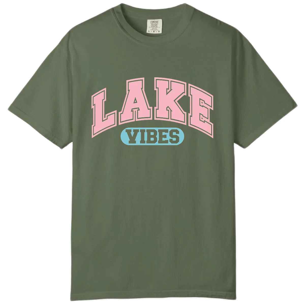 Lake Vibes Arch Logo Comfort Color in Sage