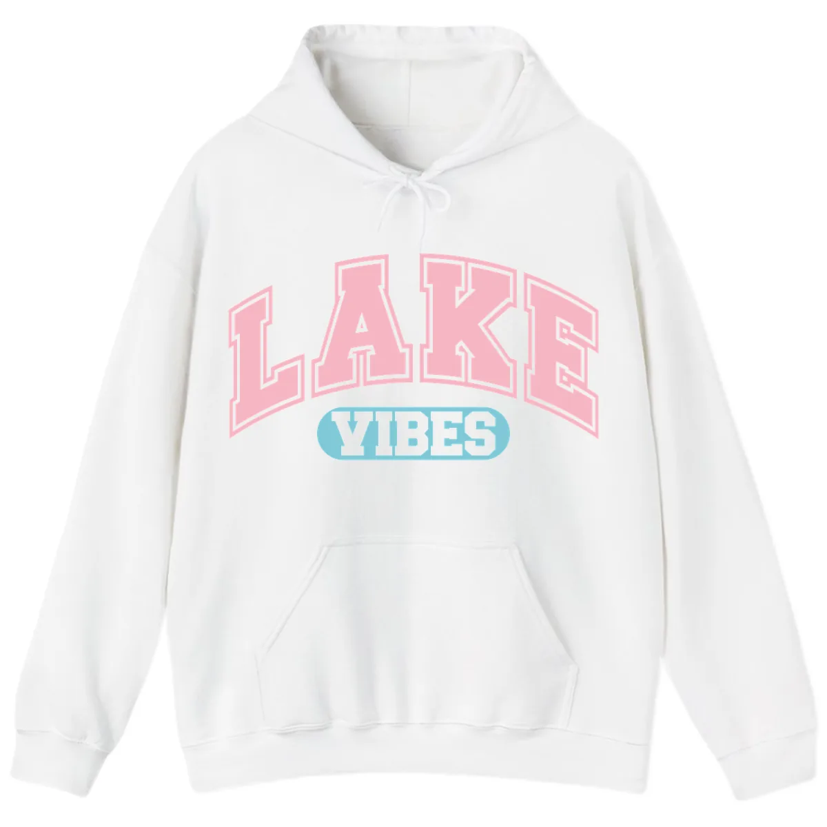 Lake Vibes Arch Logo Hoodie in White
