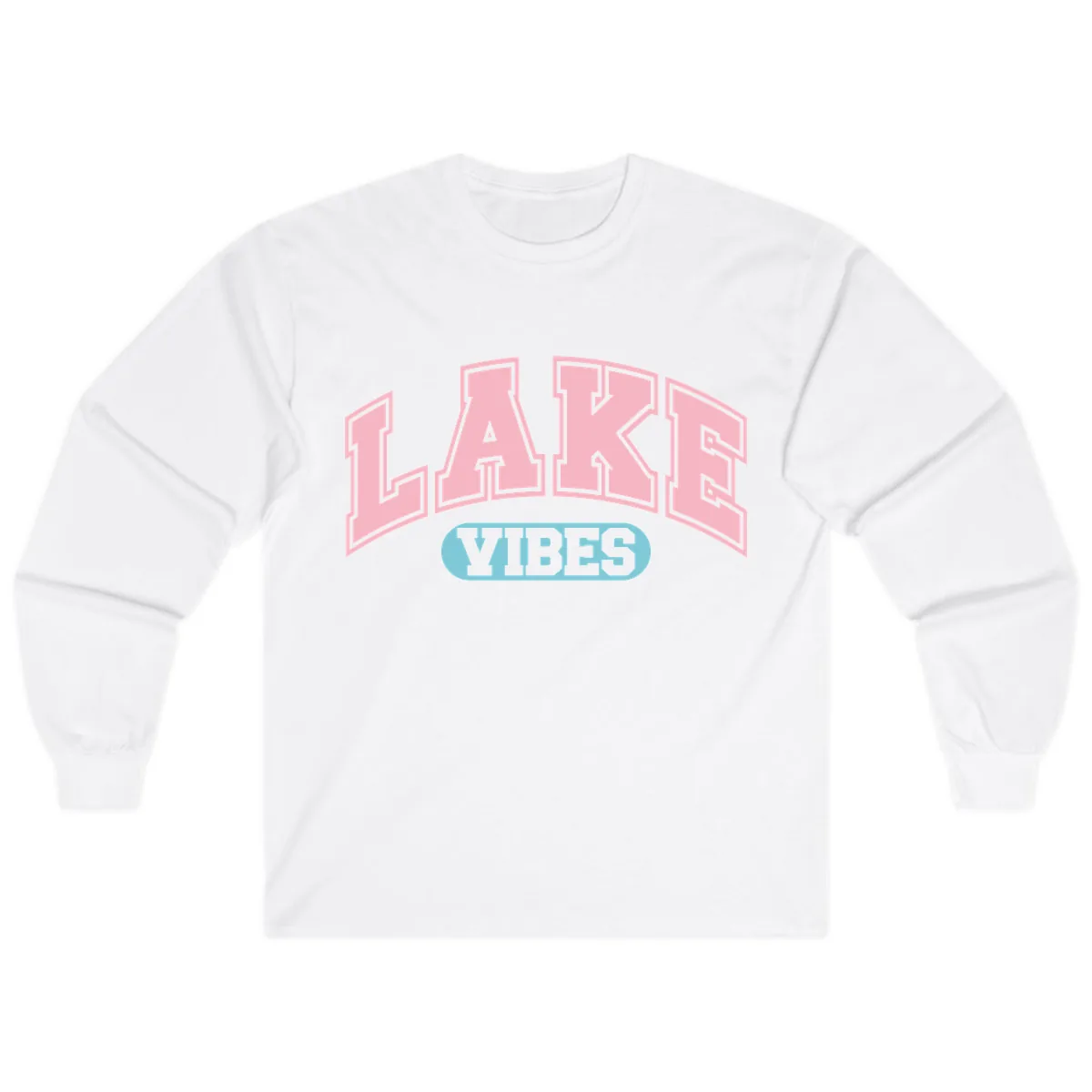 Lake Vibes Arch Logo Long Sleeve in White