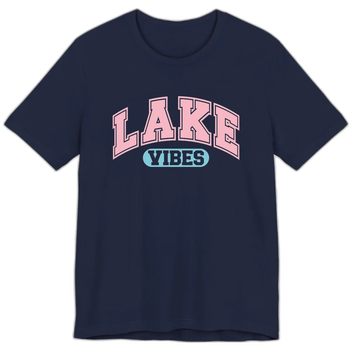 Lake Vibes Arch Logo Premium T-Shirt in Navy