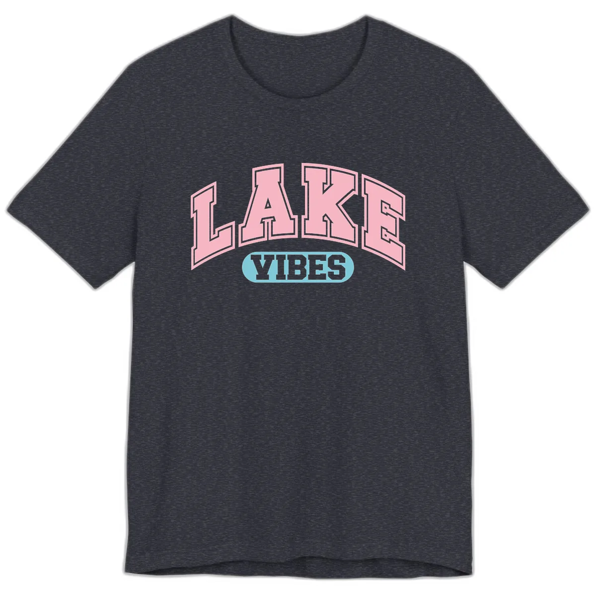 Lake Vibes Arch Logo Premium T-Shirt in Heather Navy
