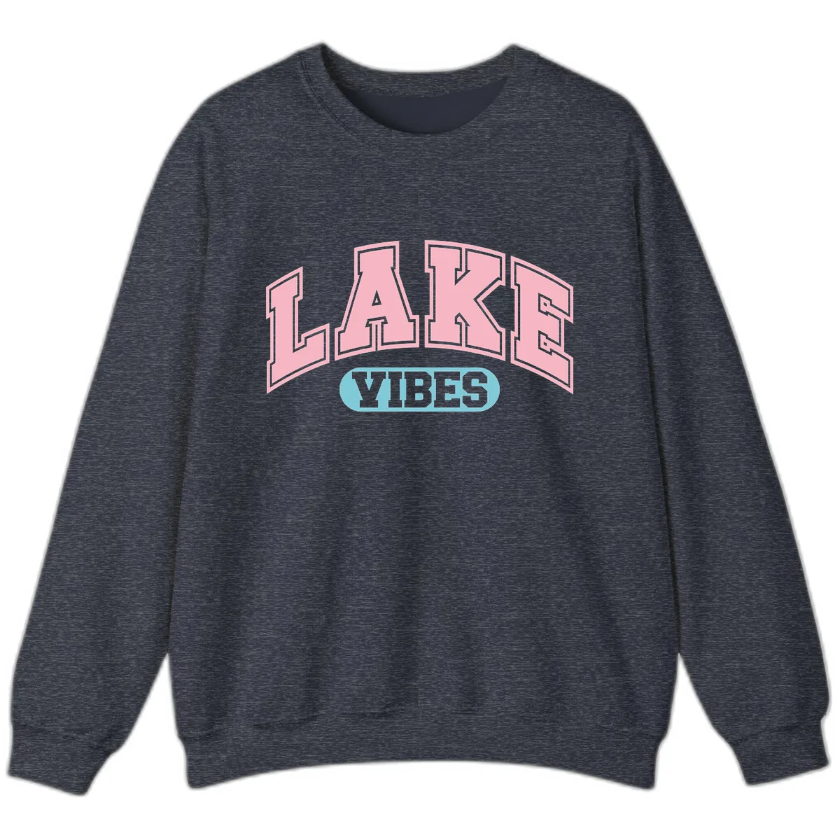 Lake Vibes Arch Logo Sweatshirt in Heather Sport Dark Navy