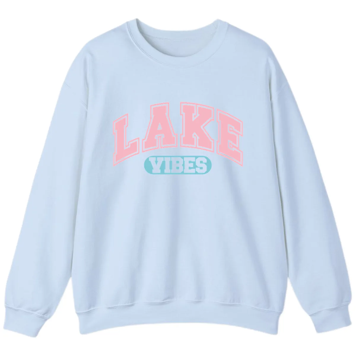 Lake Vibes Arch Logo Sweatshirt in Light Blue