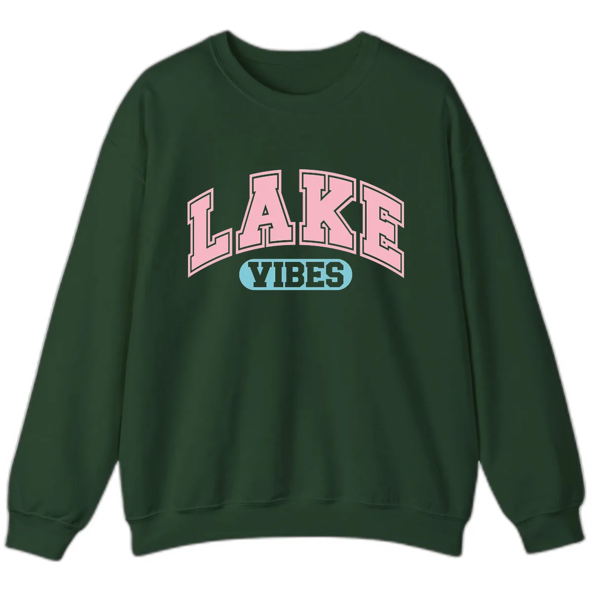 Lake Vibes Arch Logo Sweatshirt in Forest Green