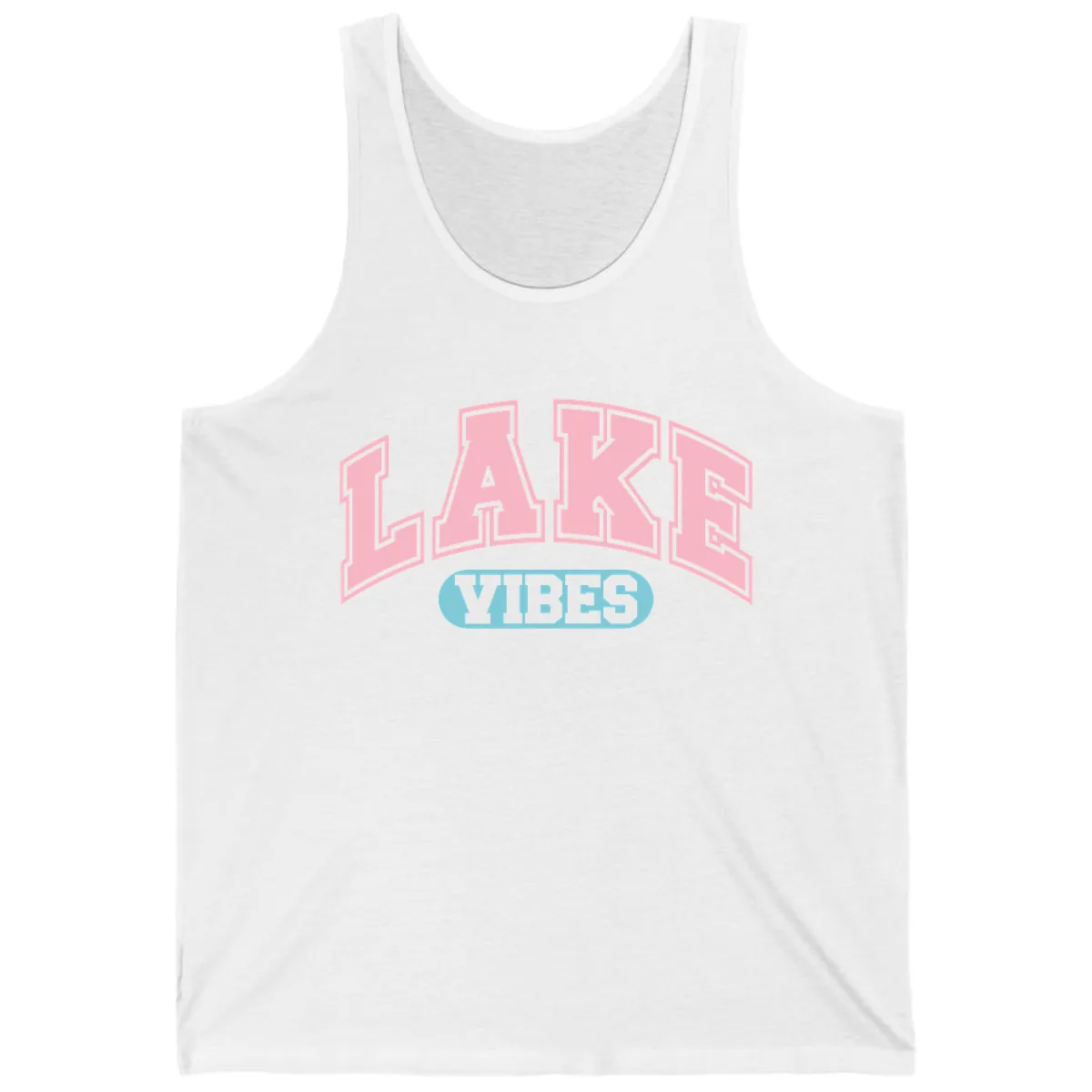 Lake Vibes Arch Logo Tank in White