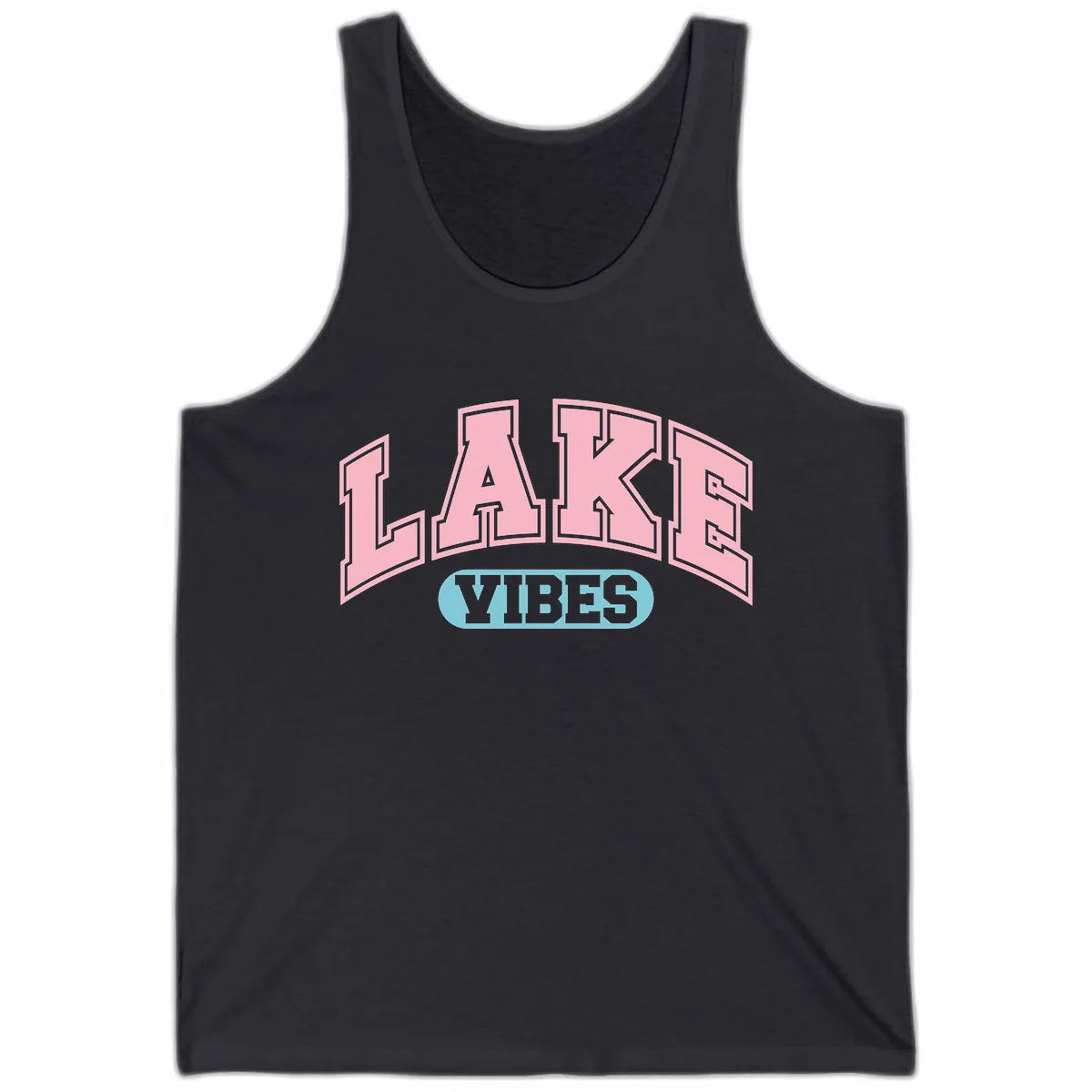 Lake Vibes Arch Logo Tank in Dark Grey