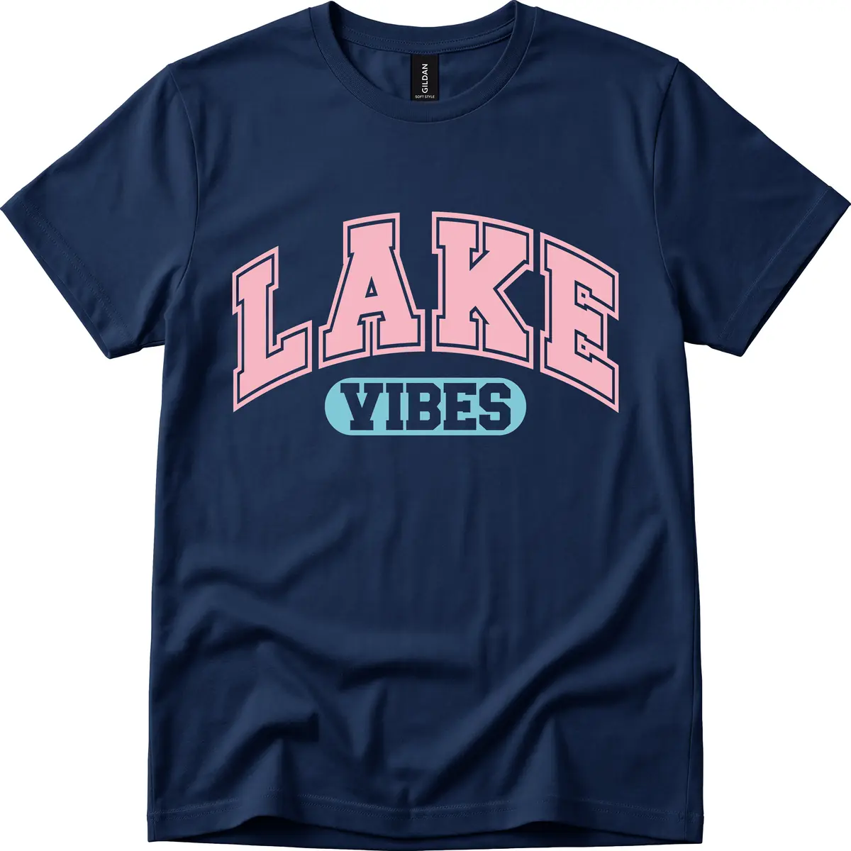 Lake Vibes Arch Logo T-Shirt in Navy