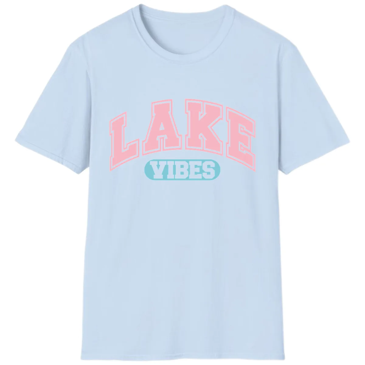 Lake Vibes Arch Logo T-Shirt in Light Blue
