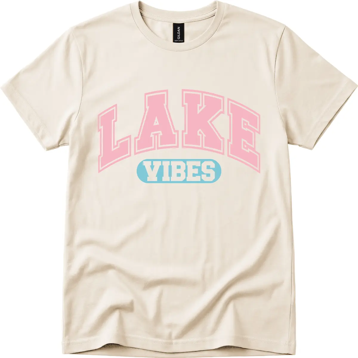 Lake Vibes Arch Logo T-Shirt in Natural