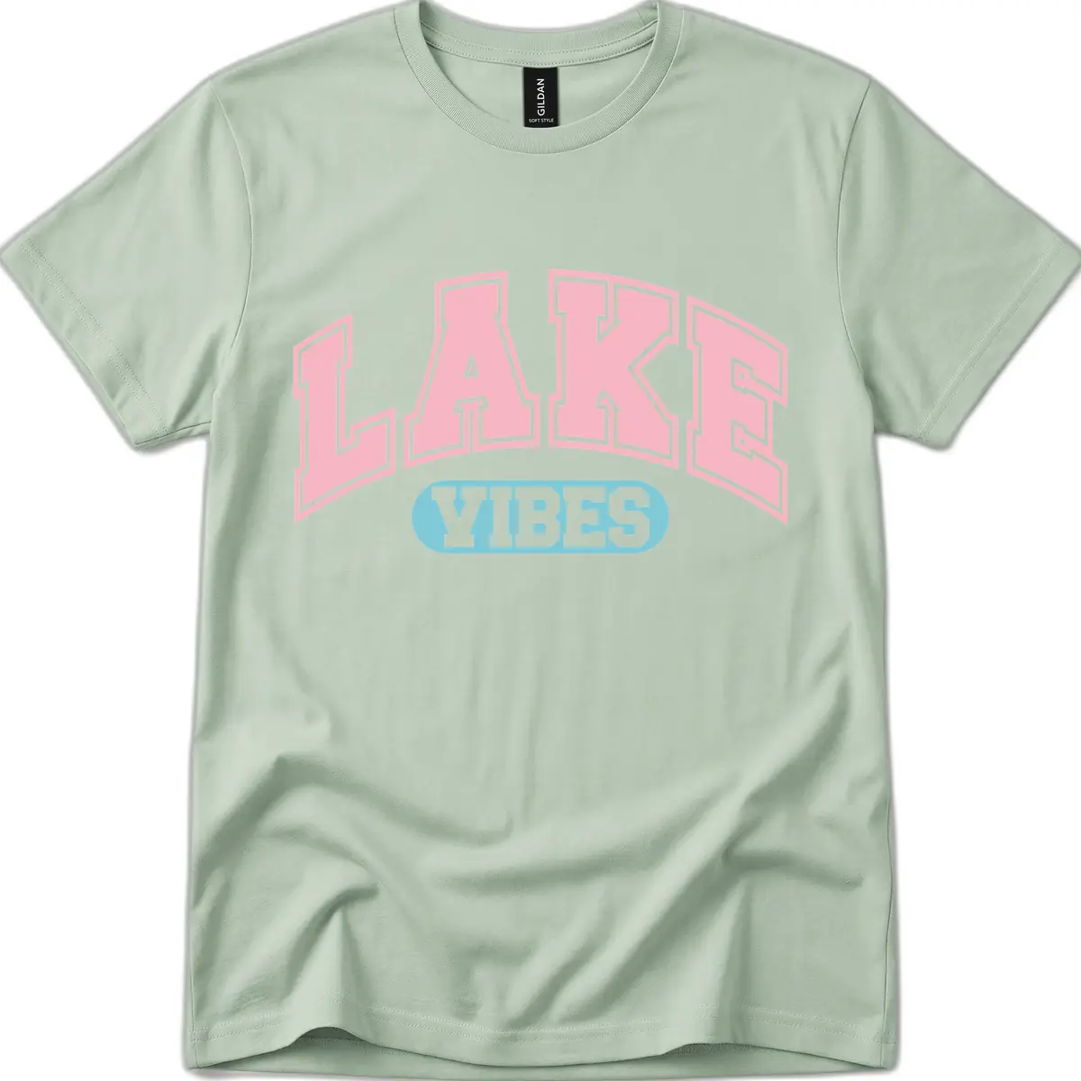 Lake Vibes Arch Logo T-Shirt in Sage