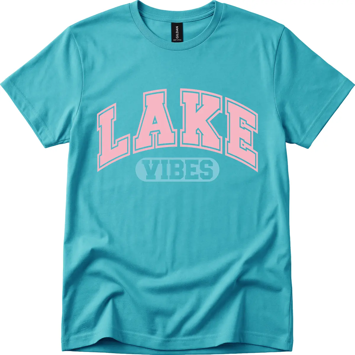 Lake Vibes Arch Logo T-Shirt in Tropical Blue