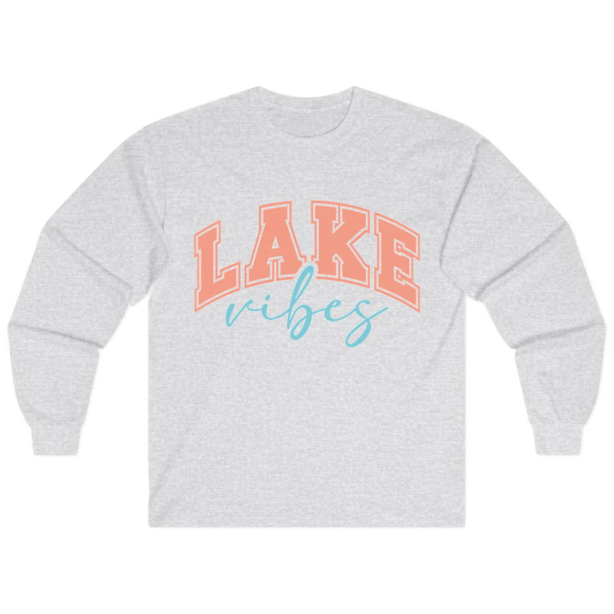 Lake Vibes Arch Design Long Sleeve in Ash