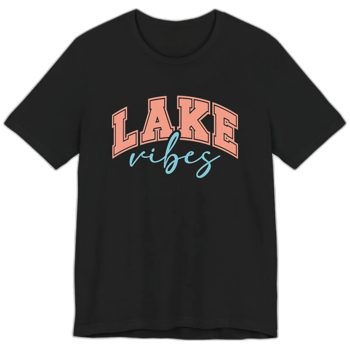 Lake Vibes Arch Design Premium T-Shirt in Black