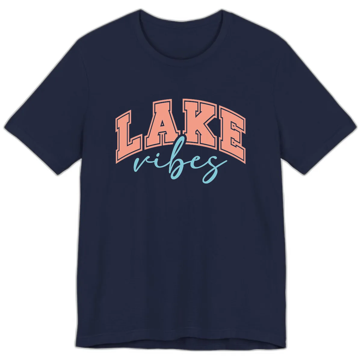 Lake Vibes Arch Design Premium T-Shirt in Navy