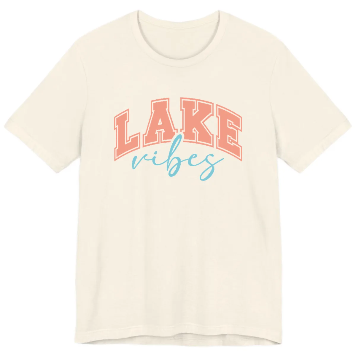 Lake Vibes Arch Design Premium T-Shirt in Natural